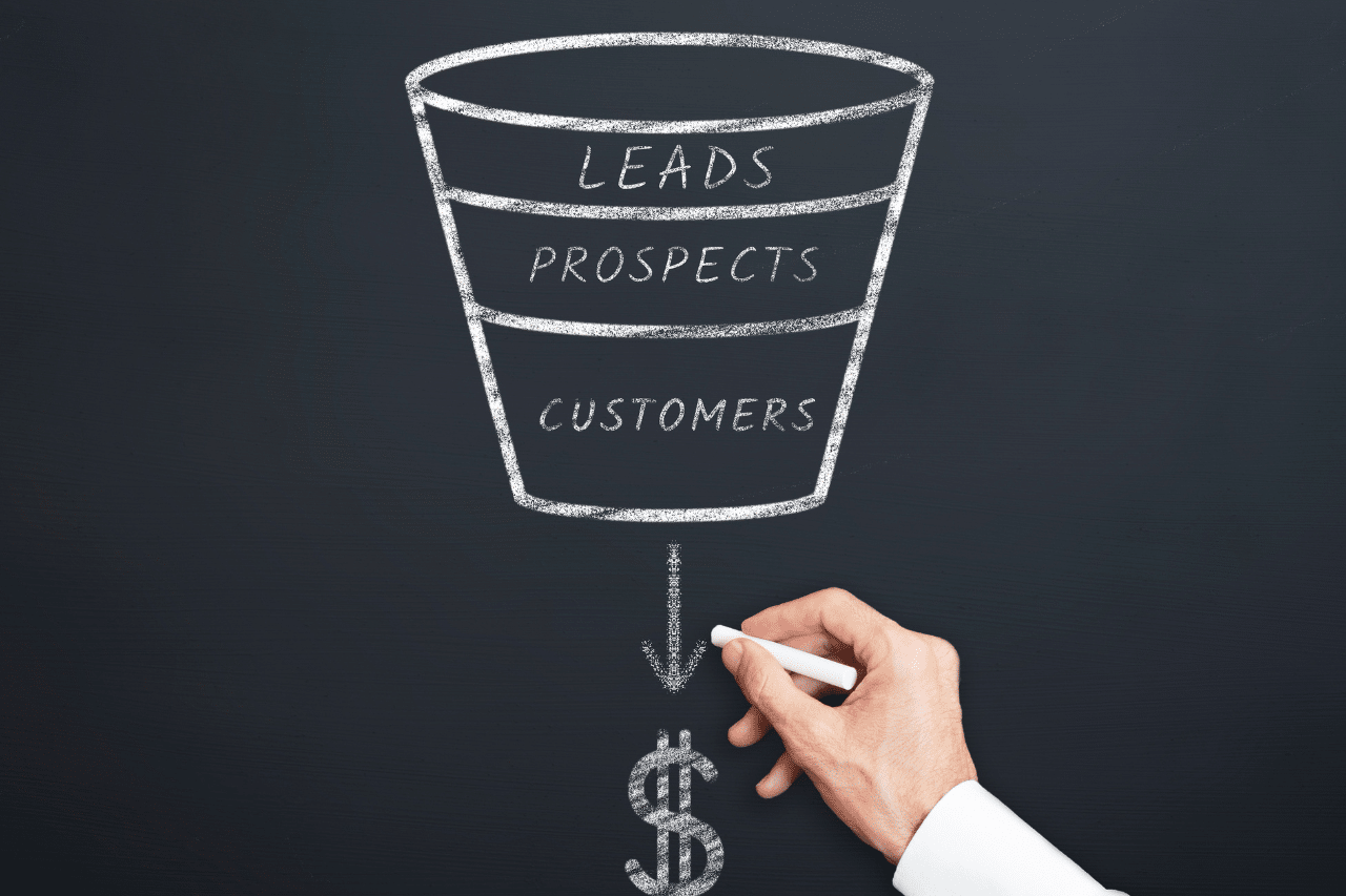 Sales Funnel & Lead Generation Strategies Image Dual monitors displaying website design and development work on a desk, representing the process of creating custom WordPress websites.